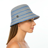 Sombrero Genuino de Diseñador Eric Javits NY - Kimi - Color Blue Mix.